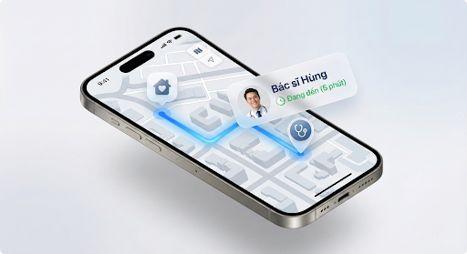 Giao diện theo dõi bác sĩ real-time