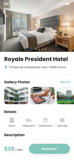 Convenient hotel booking via an online mobile app