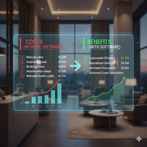 ROI của phần mềm quản lý buồng phòng và kho.